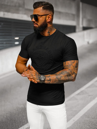 Juodi vyriški marškinėliai OZONEE NB/MT3056Z