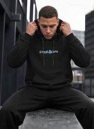 Juoda vyriškas džemperis su gobtuvu OZONEE JS/21B1901/3