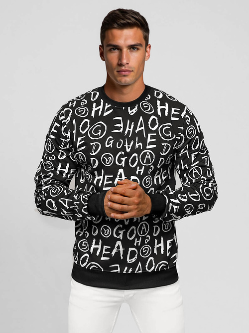 Juodas vyriškas džemperis OZONEE JS/8B1221/3Z