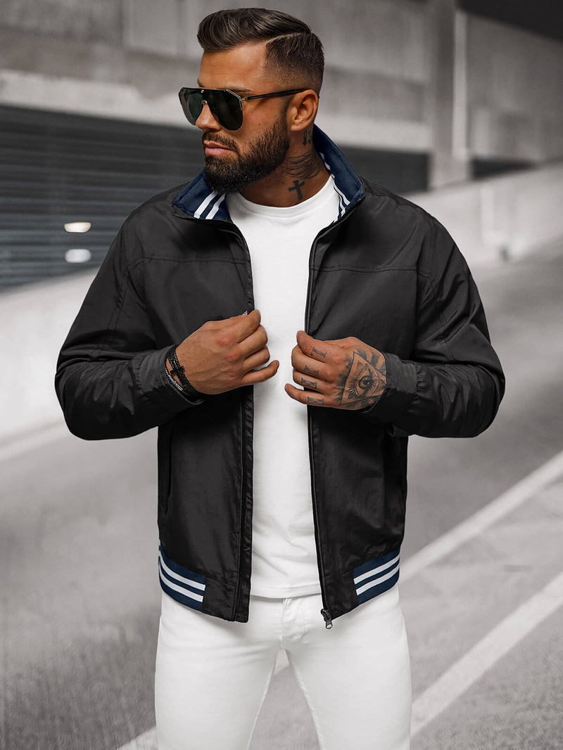 Juoda vyriška striukė OZONEE JS/5M3101/392Z