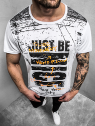 Balti vyriški marškinėliai OZONEE JS/KS1983Z