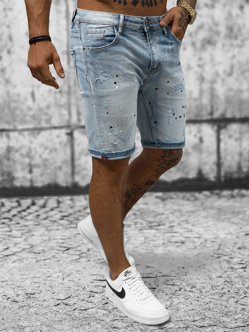 Šviesiai-mėlyni vyriški šortai OZONEE NB/MP0262BC