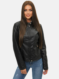 Juoda Moteriška Odinė Striukė OZONEE JS/11Z8008