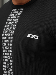 Juodi vyriški marškinėliai OZONEE O/B1211