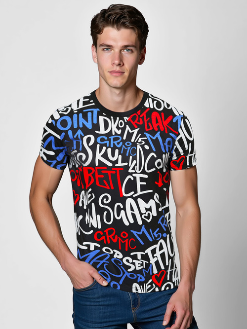 Juodi vyriški marškinėliai OZONEE O/T1271/3Z