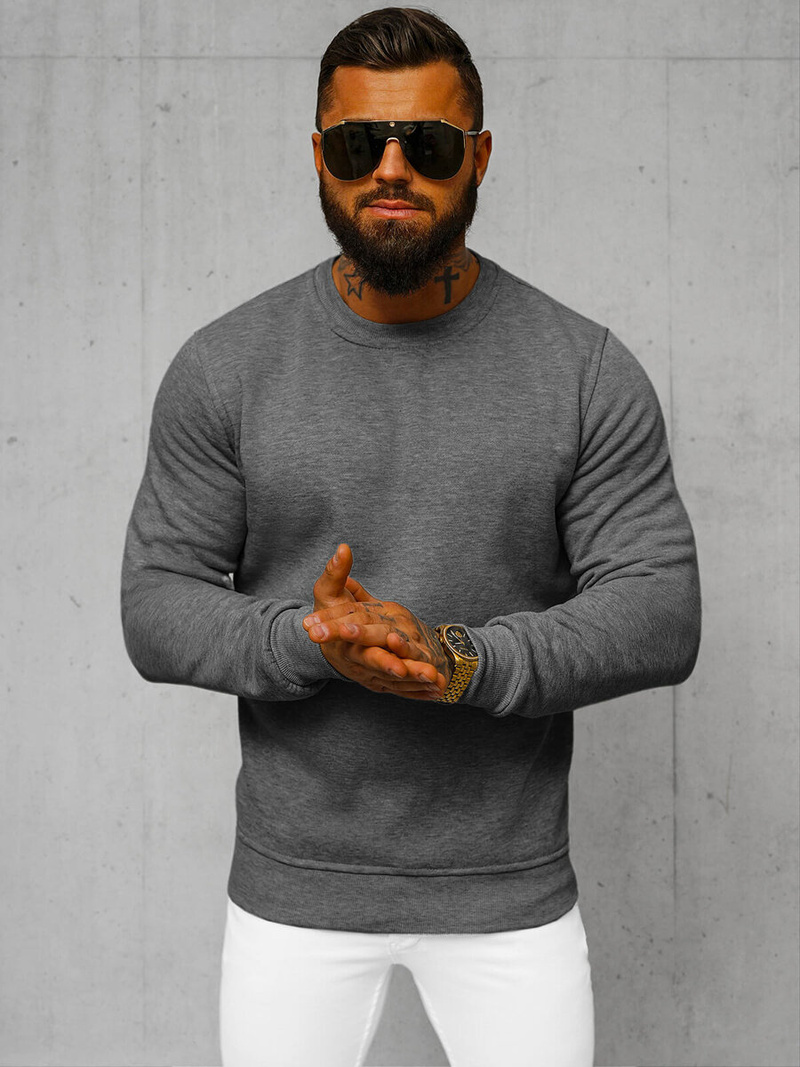 Grafitinis vyriškas džemperis OZONEE JS/2001-10Z