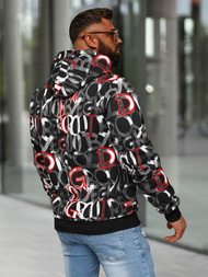 Juodas vyriškas džemperis su gobtuvu OZONEE JS/8B1237/3