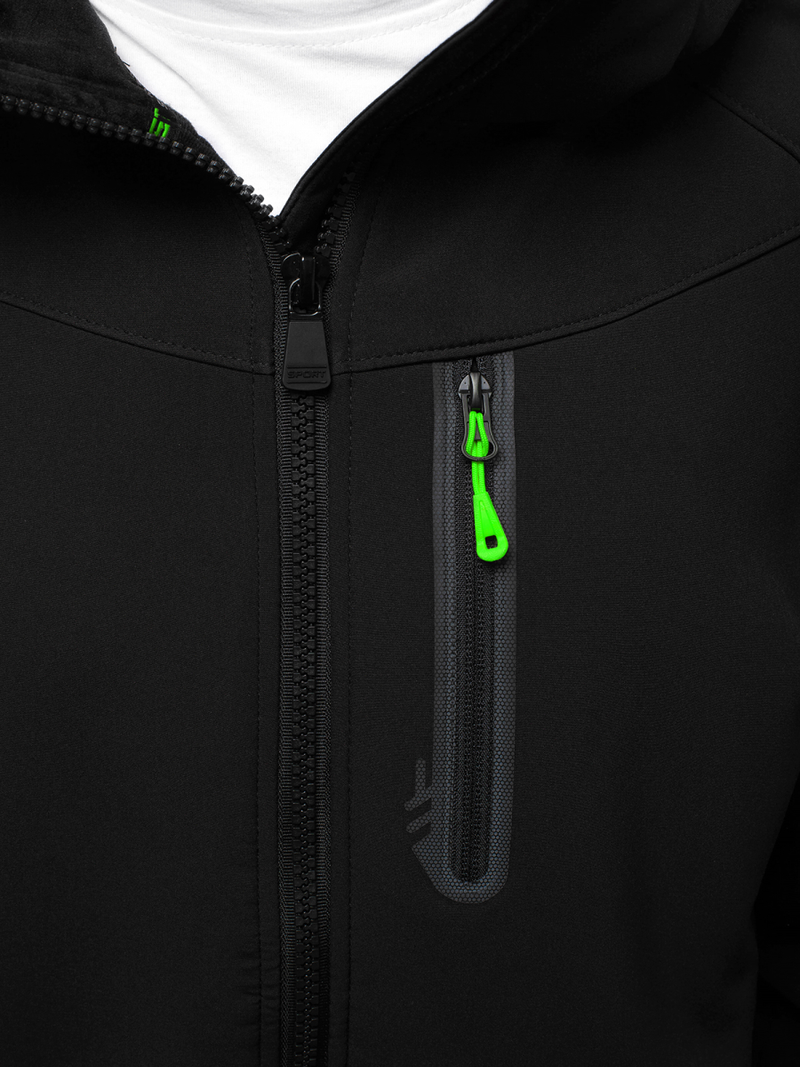 Juodai-Žalia vyriška softshelte striukė OZONEE GE/12269