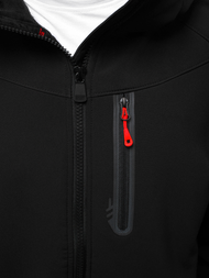 Juodai-Raudona vyriška softshelte striukė OZONEE GE/12269Z