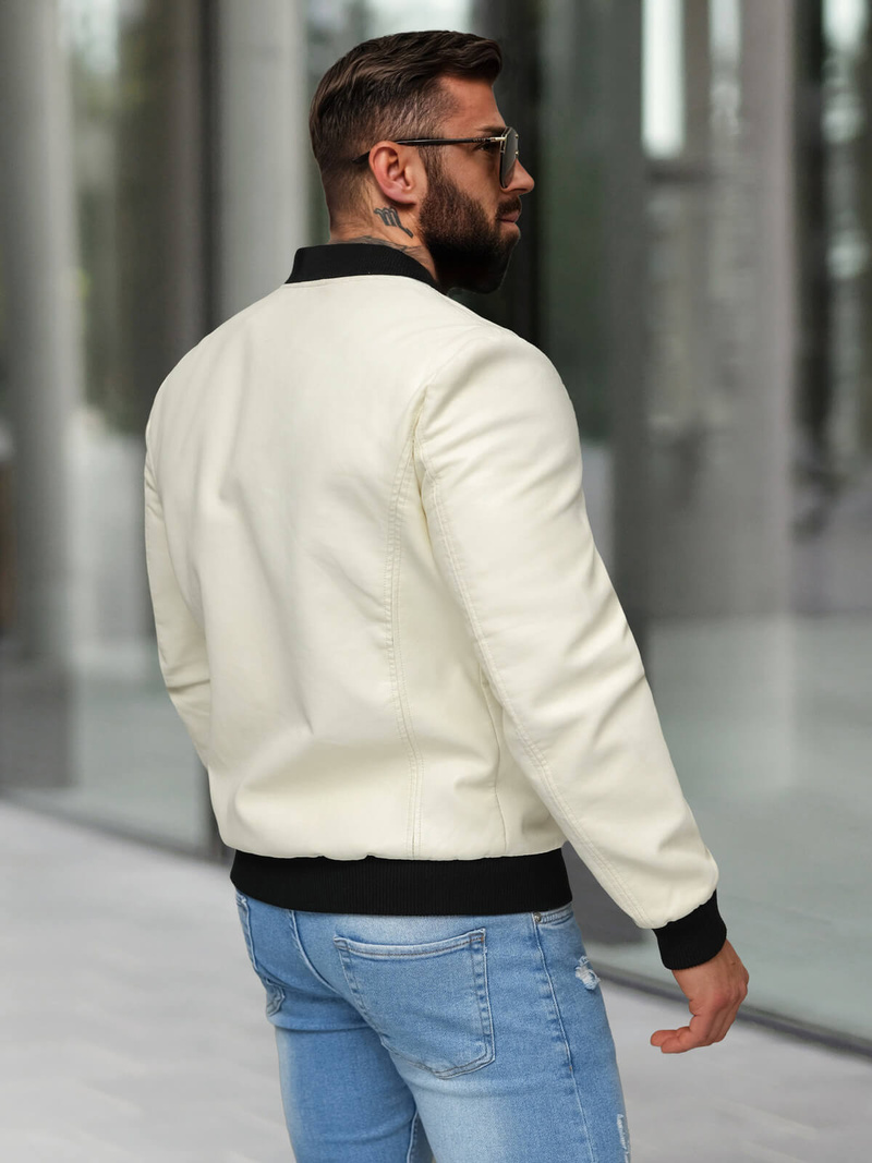 Pieno spalva vyriška odinė striukė OZONEE JS/11Z8107