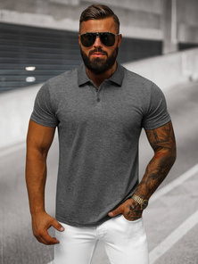 Grafitinė vyriški polo marškinėliai OZONEE JS/8T80/5Z