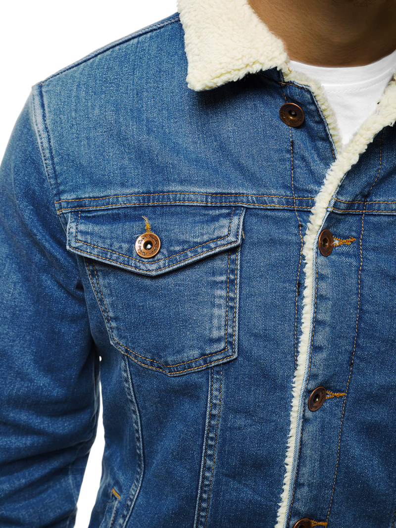 Šviesiai-mėlyna vyriška džinso striukė OZONEE BN/5938