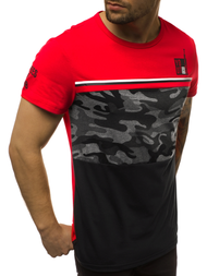 Raudoni vyriški marškinėliai OZONEE JS/SS10979