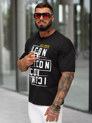 Juodi vyriški marškinėliai OZONEE JS/8B1366/3