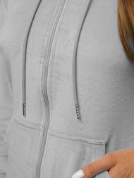 Pilkas moteriškas veliūrinis sportinis kostiumas OZONEE JS/8C1176/2Z