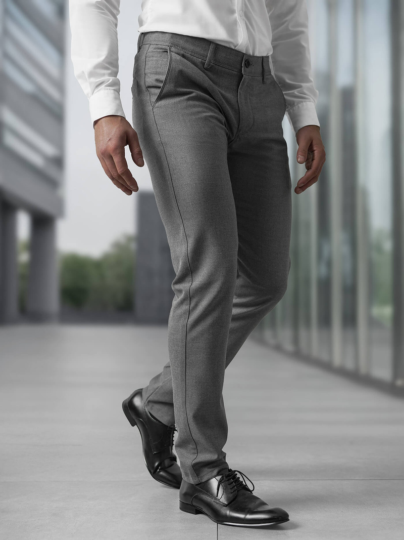 Tamsiai-pilkos vyriškos chino kelnės OZONEE V/6545