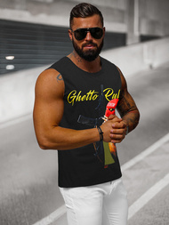 Juodi vyriški berankoviai marškinėliai OZONEE O/T107/3