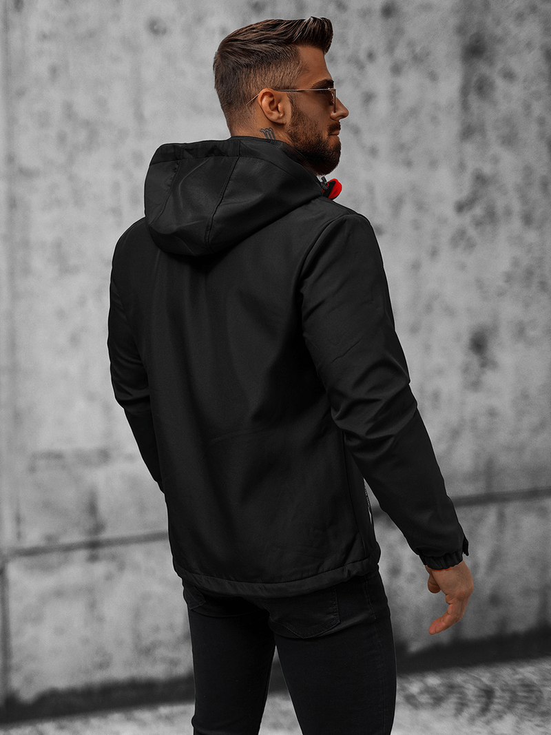 Juodai-raudona vyriška softshelte striukė OZONEE JS/HH022/1CZ