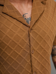 Ruda vyriški marškiniai trumpomis rankovėmis OZONEE O/B2257