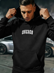 Juoda vyriškas džemperis su gobtuvu OZONEE JS/21B1903/3