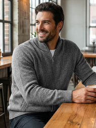 Grafitinis vyriškas megztinis OZONEE JS/59B3611/5