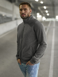 Tamsiai-pilkas vyriškas džemperis su užtrauktuku OZONEE JS/2002Z