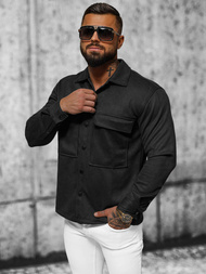 Juodi vyriški marškiniai OZONEE O/GOM23039