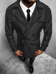 Juodas vyriškas paltas OZONEE O/5624