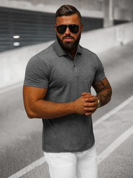 Grafitinė vyriški polo marškinėliai OZONEE JS/8T80/5Z