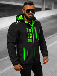 Juodai-Žalia vyriška softshell striukė OZONEE JS/HH026/1A