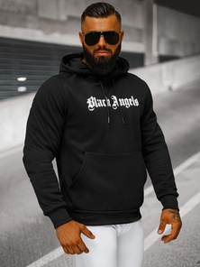 Juoda vyriškas džemperis su gobtuvu OZONEE JS/27B6509/3