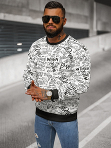 Balta vyriškas džemperis OZONEE JS/8B1218/1