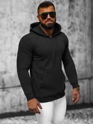 Juoda vyriškas džemperis su gobtuvu OZONEE O/TB2273