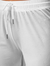 Balti moteriškos veliūrinis kelnės OZONEE JS/92K519/1