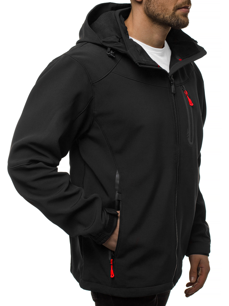 Juodai-Raudona vyriška softshelte striukė OZONEE GE/12269Z