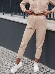 Smėlio moteriškas sportinis dviejų dalių kostiumas OZONEE O/MB2038/21