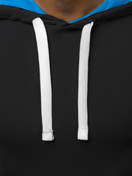 Juodai-Mėlyni vyriški marškinėliai su gobtuvu OZONEE O/1273Z