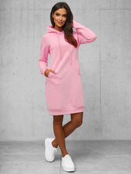 Šviesiai-rožinis moteriškas džemperis su gobtuvu OZONEE JS/YS10005/20Z