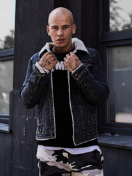 Grafitinė vyriška džinso striukė OZONEE JB/JP1109Z