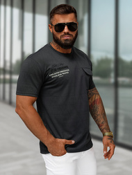 Juodi vyriški marškinėliai OZONEE O/QQ1530