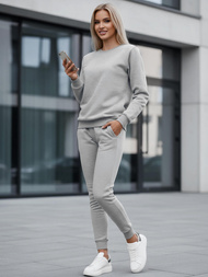 Pilkas moteriškas sportinis dviejų dalių kostiumas OZONEE JS/CKW01