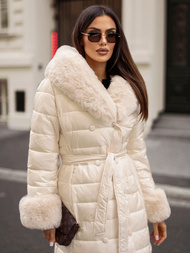 Smėlinis moteriška paltas OZONEE JS/5M3160/254/BZ