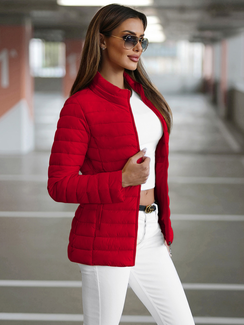 Raudona moteriška striukė OZONEE JS/16M9111/270Z