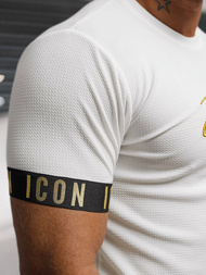 Balta ir auksinė vyriški marškinėliai OZONEE O/T7578