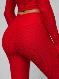 Raudonas moteriškas sportinis dviejų dalių kostiumas OZONEE O/22060Z