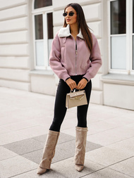 Pudrinis rožinis moteriška striukė OZONEE O/81326