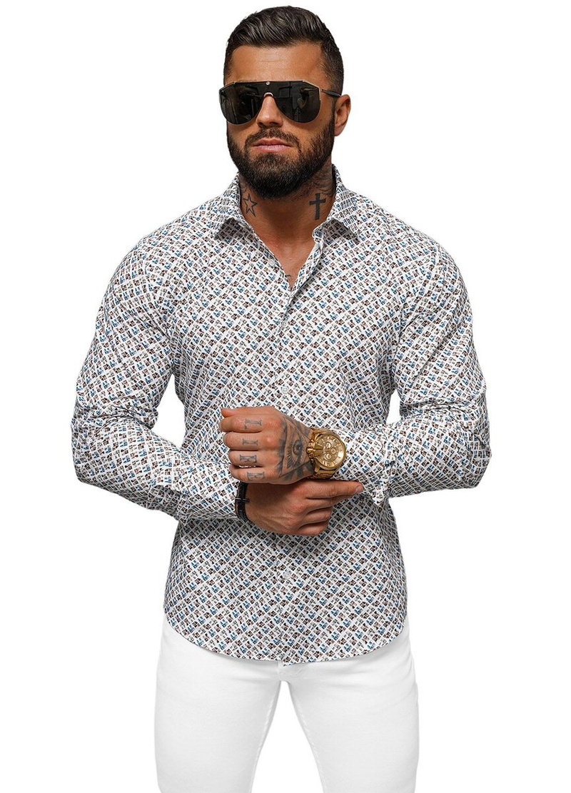 Balti vyriški marškiniai OZONEE O/V102