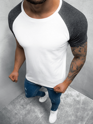 Baltai-Grafitiniai vyriški marškinėliai OZONEE O/1176