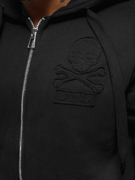 Juodas vyriškas džemperis su gobtuvu OZONEE NB/MF2003