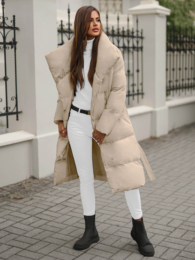 Smėlinė moteriška striukė OZONEE JS/M737/62Z